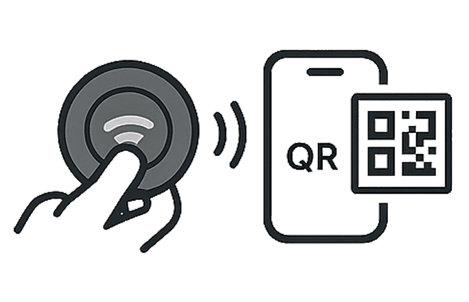 2) Link to NFC or QR